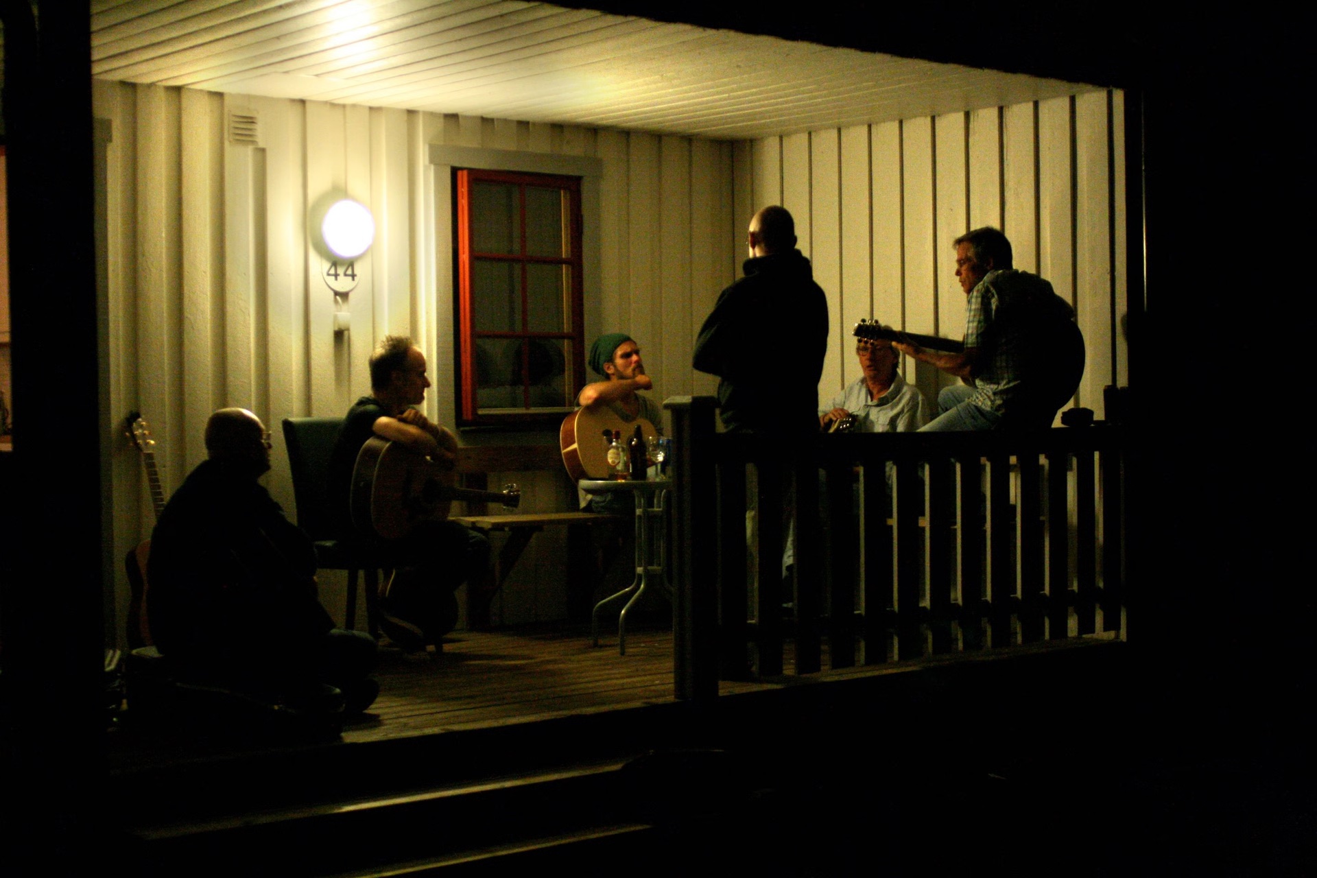 Evening jam session on the porch