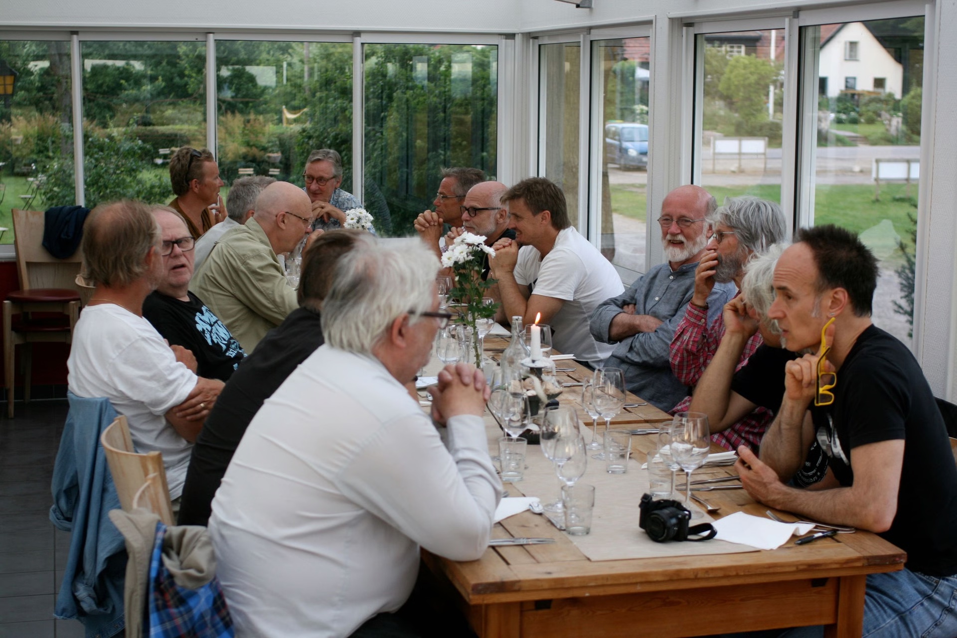 Group dinner at the retreat