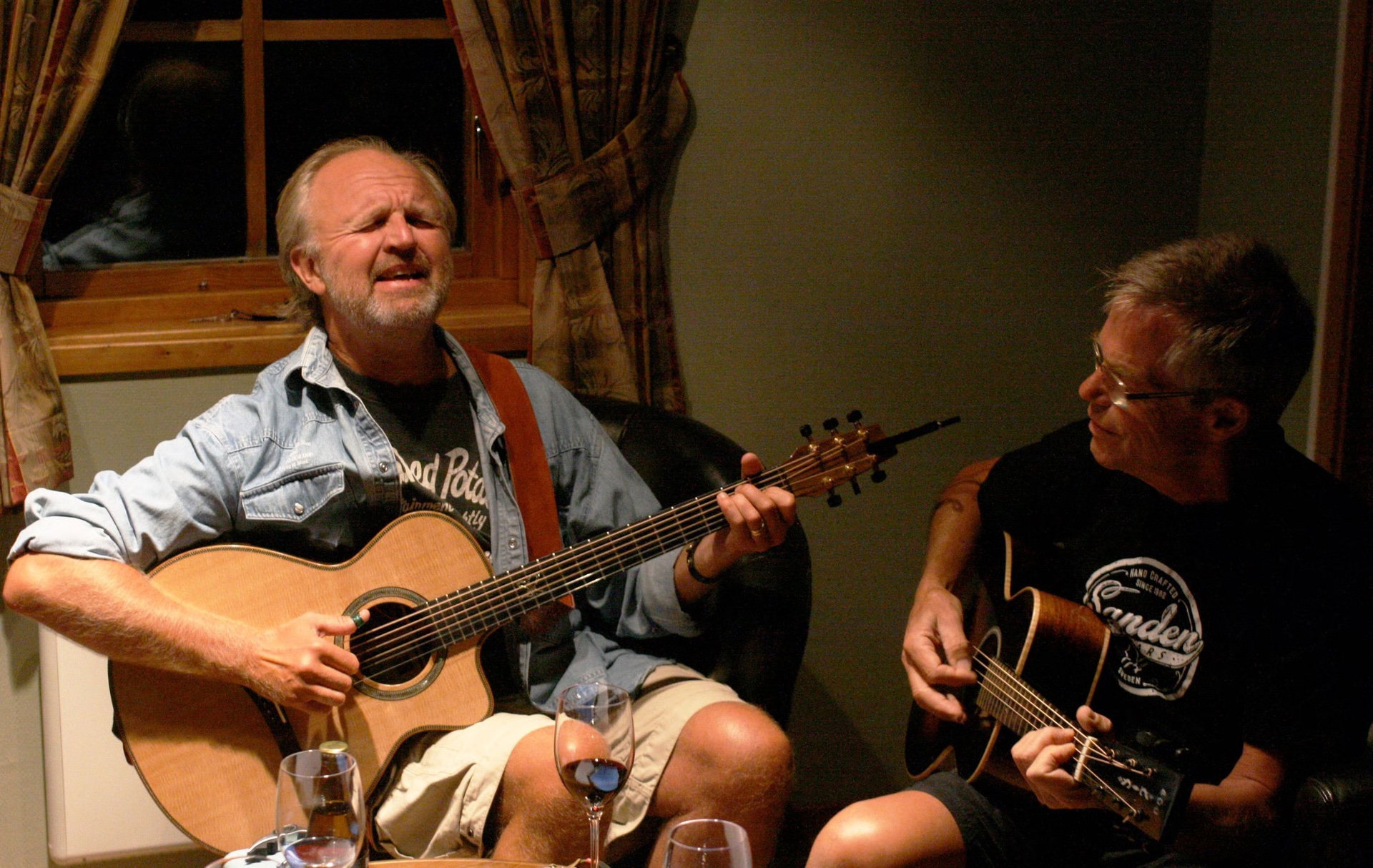 Evening jam — singing with eyes closed